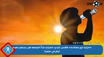 «حرارة غير معتادة» طقس شديد الحرارة غداً الجمعة هل يستمر لعدة أيام في مصر؟